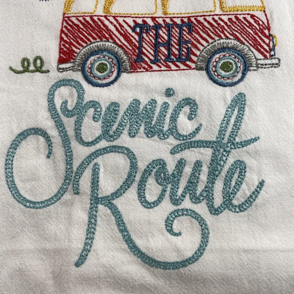 Kay Dee Designs Embroidered Tea Towel Bundle Bee Wildflowers VW Bus Scenic Route